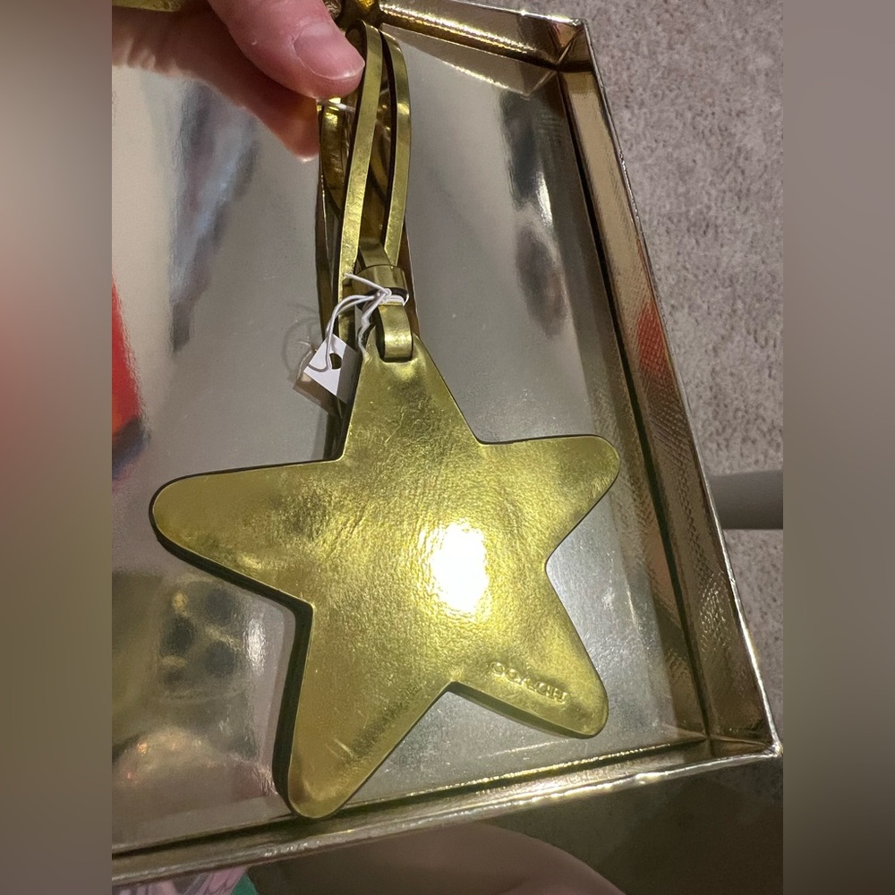 Coach Gold Metallic Lemon Star Ornament Bag Charm - Picture 14 of 16